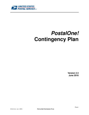PostalOne! Contingency Plan - WordPress 