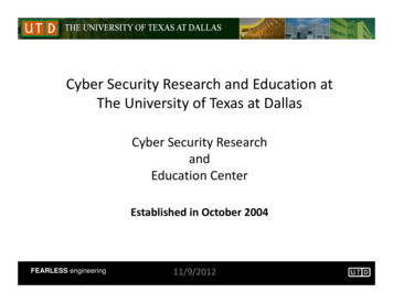 Established In October 2004 - University Of Texas At Dallas