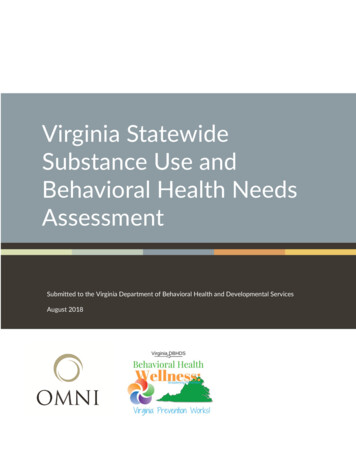 Virginia Statewide Substance Use And . - OMNI Institute