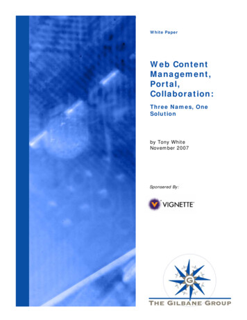 Web Content Management, Portal, Collaboration