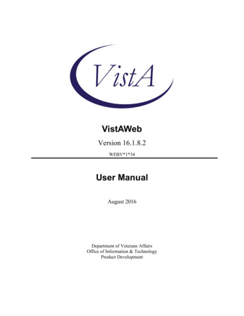 Department Of Veterans Affairs VistAWeb Version 7 User Manual
