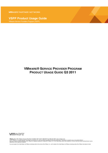 VSPP Product Usage Guide Q3 2011 - WordPress 