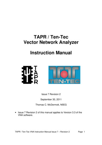 TAPR / Ten-Tec Vector Network Analyzer Instruction Manual