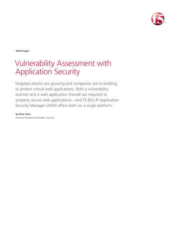 Vulnerability Assessment With Application Security F5 .