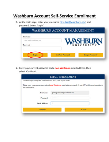 Washburn Account Self-Service Enrollment