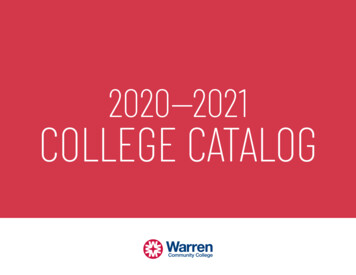 2020—2021 COLLEGE CATALOG - Warren