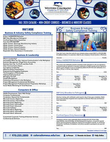 FALL 2020 CATALOG NON-CREDIT COURSES BUSINESS .