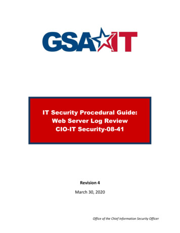 IT Security Procedural Guide: Web Server Log Review CIO-IT .
