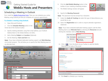Getting Started Guide For Add WebEx Meeting WebEx Hosts .