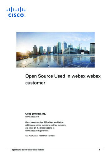 Open Source Used In Webex Webex Customer