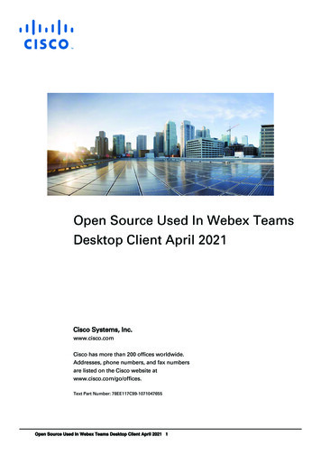Open Source Used In Webex Teams Desktop Client April 2021