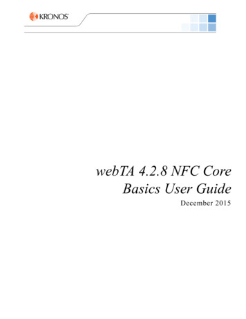 WebTA 4.2.8 NFC Core Basics User Guide - USDA