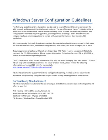 Windows Server Configuration Guidelines - In.nau.edu