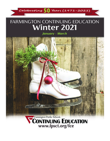 FARMINGTON CONTINUING EDUCATION Winter 2021