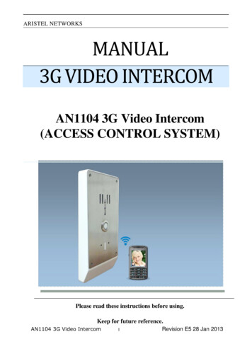 ARISTEL NETWORKS MANUAL 3G VIDEO INTERCOM