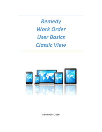 Remedy Work Order User Basics Classic View