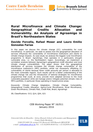 Rural Microfinance And Climate Change: Geographical .