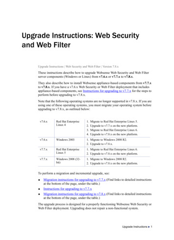 Upgrade Instructions: Web Security And Web Filter