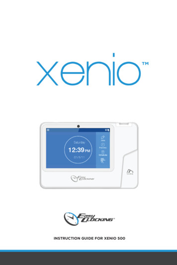 INSTRUCTION GUIDE FOR XENIO 500