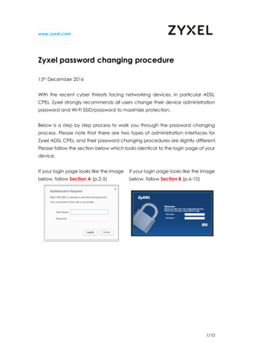 Zyxel Password Changing Procedure